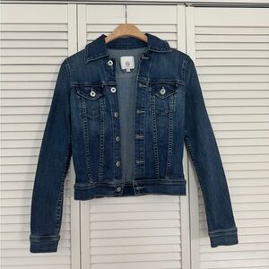 AG Adriano Goldschmied Classic Dark Blue Jean Jacket Denim Jacket XS